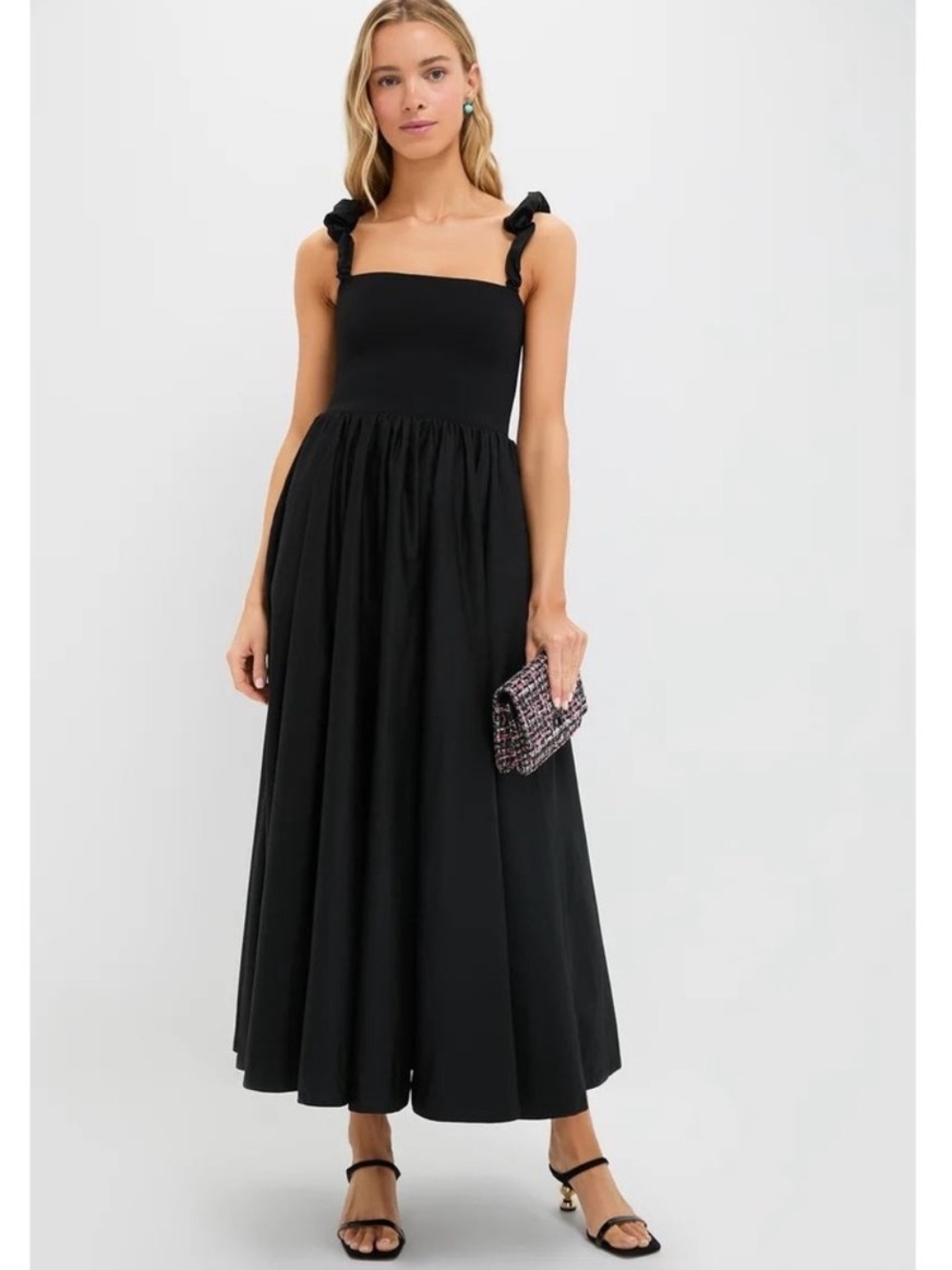 Pomander Place Maxi Dress Women’s Large Black Mixed Media Adela Gown I